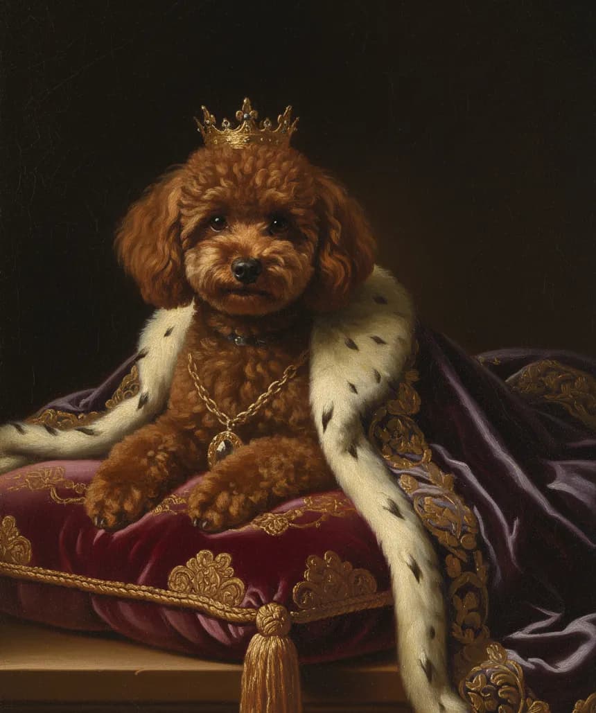 トイプードルのルネサンス風肖像画