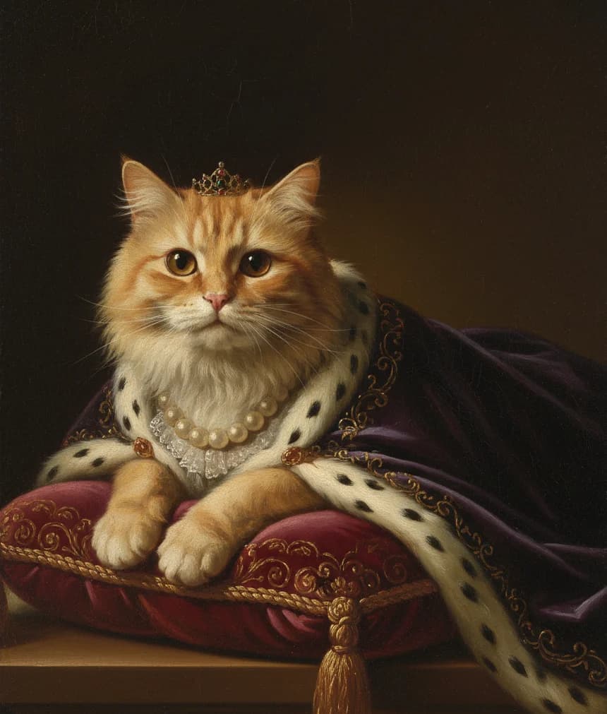 スコティッシュフォールドのルネサンス風肖像画